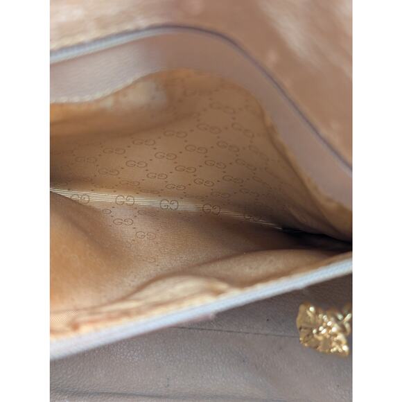 s-l400.jpg Gucci Vintage GG Monogram Canvas Tote Bag Detachable Strap Gold Hardware